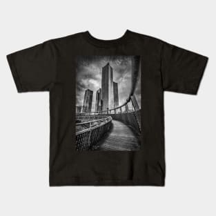 Footbridge with Skyscrapers in Manchester Kids T-Shirt